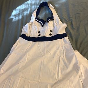 White Retro Sailor Dress